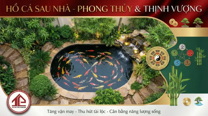 Hồ Cá Sau Nhà: Có Nên Xây Dựng, Hợp Phong Thủy & Kinh Nghiệm Thiết Kế