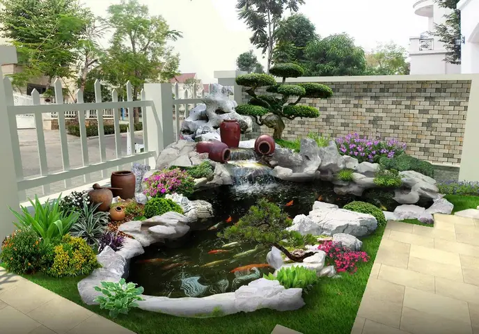 Hồ Cá Sau Nhà: Có Nên Xây Dựng, Hợp Phong Thủy & Kinh Nghiệm Thiết Kế