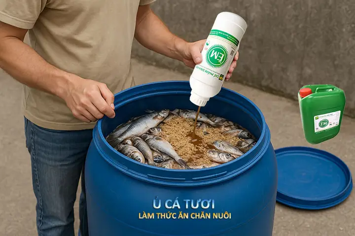 Hướng Dẫn Chi Tiết Cách Ủ Thức Ăn Cho Cá Hiệu Quả Bằng Men Vi Sinh